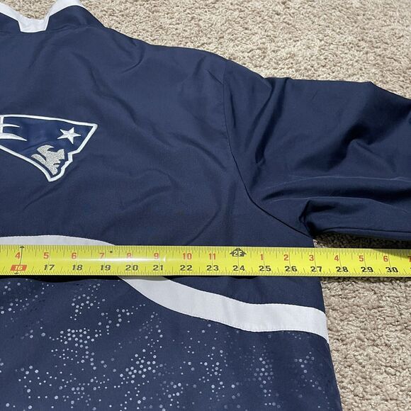 New England Patriots NFL Jacket Men XL Blue Reebok Sideline Lightweight Reflect - Picture 11 of 13